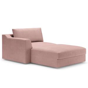 Zithoek Dixwell met hocker Geweven stof Palila: Mauve - Longchair vooraanzicht links/Ottomaan rechts