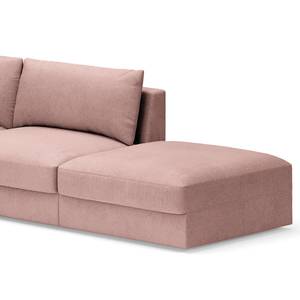 Divano con poggiapiedi Dixwell Tessuto Palila: mauve - Longchair preimpostata a sinistra / penisola a destra