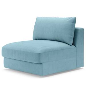 Divano con poggiapiedi Dixwell Tessuto Palila: blu chiaro - Longchair preimpostata a destra / penisola a sinistra