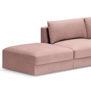 Divano con poggiapiedi Dixwell Tessuto Palila: mauve - Longchair preimpostata a destra / penisola a sinistra