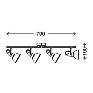 Plafondlamp Soft ijzer - 4 lichtbronnen