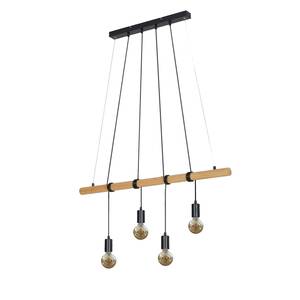 Suspension Bar Fer / Bois - 4 ampoules