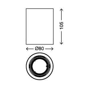 LED-plafondlamp Tube ijzer - 1 lichtbron