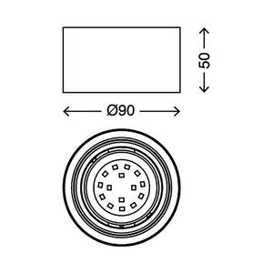 LED-plafondlamp Tube ijzer - 1 lichtbron