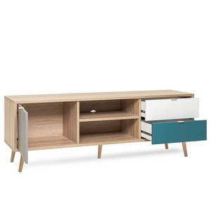 Meuble TV scandinave - chêne, gris, Multicolore / Imitation chêne Sonoma