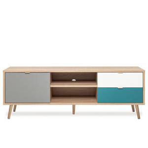 Meuble TV scandinave - chêne, gris, Multicolore / Imitation chêne Sonoma