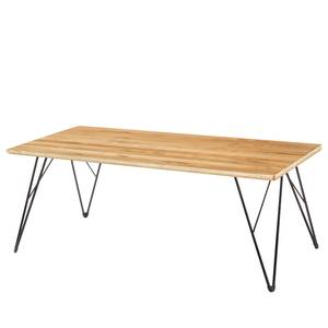 Tavolino da salotto Zavalla Rovere nodato massello / Metallo - Quercia / Nero - Larghezza: 120 cm