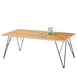 Table basse Zavalla Chêne à nœuds massif / Métal - Chêne à nœuds / Noir - Largeur : 120 cm