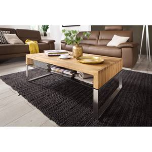 Couchtisch Vinton Eiche massiv / Glas - Breite: 110 cm