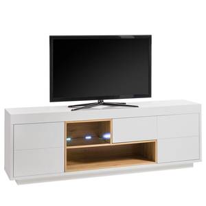Tv-meubel Kuusaa wit/eikenhouten look - Breedte: 193 cm