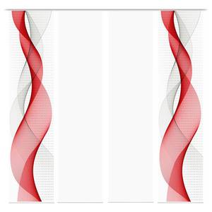 Panneau japonais Opalia (4-teilig) Polyester - Rouge