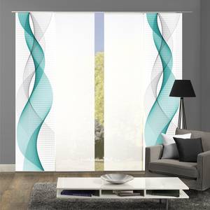 Panneau japonais Opalia (4-teilig) Polyester - Turquoise