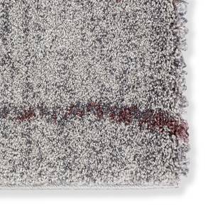 Hoogpolig vloerkleed Savona II geweven stof - Grijsbruin - 67 x 130 cm