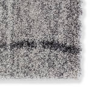 Hoogpolig vloerkleed Savona II geweven stof - Antracietkleurig/lichtgrijs - 67 x 130 cm