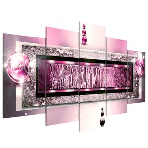 Tableau déco plexiglas Cyclamen Dream Plexiglas - Argenté / Rose - 100 x 50 cm
