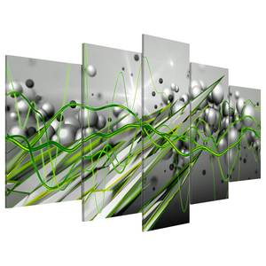 Tableau déco plexiglas Green Rhythm Plexiglas - Argenté / Vert - 200 x 100 cm