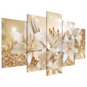 Acrylglas-afbeelding Golden Bouquet acrylglas - champagnekleurig/goudkleurig - 200 x 100 cm