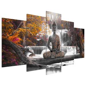 Acrylglasbild Autumnal Buddha Acrylglas - Mehrfarbig - 100 x 50 cm
