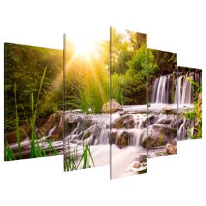 Acrylglas-afbeelding Forest Waterfall acrylglas - meerdere kleuren - 100 x 50 cm