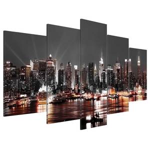 Acrylglas-afbeelding Gray City acrylglas - zwart/goudkleurig - 100 x 50 cm