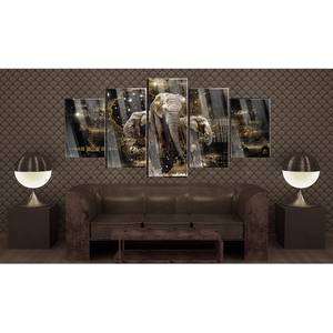 Acrylglas-afbeelding Brown Elephants acrylglas - zwart/goudkleurig - 200 x 100 cm