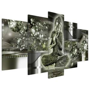 Acrylglasbild Emerald Buddha Acrylglas - Grau / Grün - 200 x 100 cm