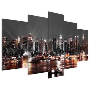 Tableau déco plexiglas Gray City Plexiglas - Noir / Doré - 200 x 100 cm