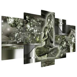 Acrylglas-afbeelding Emerald Buddha acrylglas - grijs/groen - 100 x 50 cm
