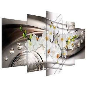 Bild Orchid with Diamonds Leinen - Mehrfarbig - 200 x 100 cm