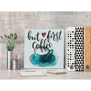 Malen nach Zahlen - But First Coffee Leinen - Mehrfarbig - 40 x 40 cm