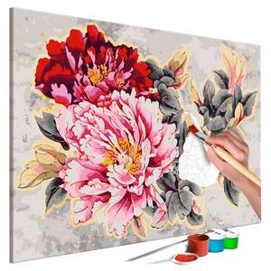 Bild Beautiful Peonies Malen nach Zahlen - Leinen - Mehrfarbig - 120 x 80 cm
