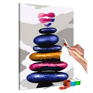 Bild Colored Pebbles Malen nach Zahlen - Leinen - Mehrfarbig - 40 x 60 cm