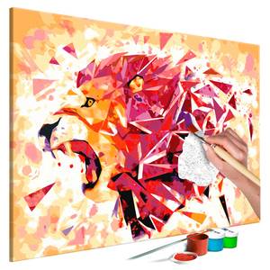 Afbeelding Abstract Lion Malen nach Zahlen - linnen - meerdere kleuren - 60 x 40 cm