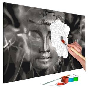 Malen nach Zahlen - Buddha Blackwhite Leinen - Mehrfarbig - 60 x 40 cm