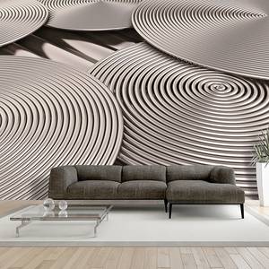 Papier peint intissé Copper Spirals Intissé premium - Laiton - 350 x 245 cm