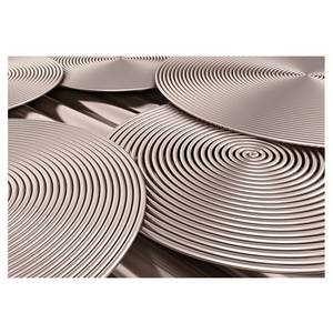 Papier peint intissé Copper Spirals Intissé premium - Laiton - 250 x 175 cm