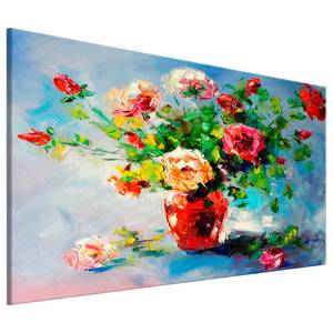 Bild Beautiful Roses Leinen - Mehrfarbig - 60 x 40 cm