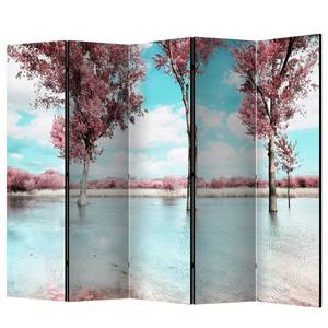 Kamerscherm Autumn Scenery vlies - blauw/rood - 5-delige set