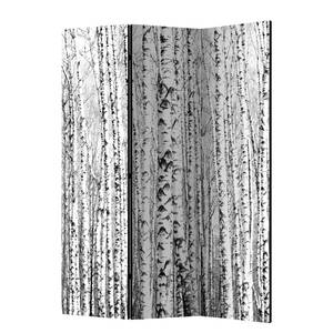 Kamerscherm Birch Forest (3-delig) vlies - wit/zwart - 135 x 172 cm