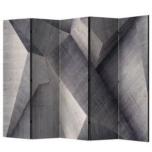 Paravent Abstract Blocks Vlies - Grau - 5-teilig