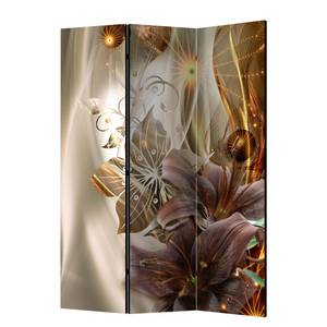 Kamerscherm Amber Land (3-delig) vlies - bruin/goudkleurig - 135 x 172 cm