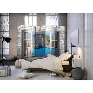 Paravent Azure Paradise (5-teilig) Vlies - Mehrfarbig - 225 x 172 cm
