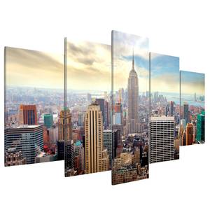Bild Morning in New York City Leinen - Mehrfarbig - 200 x 100 cm