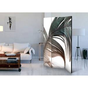 Paravent Beautiful Feather Vlies - Mehrfarbig - 135 x 172 cm