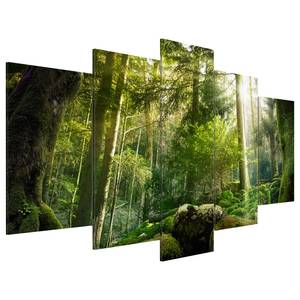 Bild The Beauty of the Forest Leinen - Grün - 100 x 50 cm