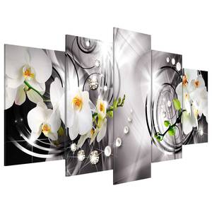 Bild Orchid, Pearls & Diamonds Leinen - Mehrfarbig - 200 x 100 cm