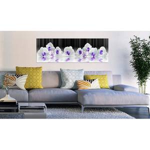 Bild Water Orchids Leinen - Mehrfarbig - 120 x 40 cm