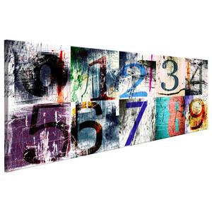 Bild Colourful Numbers Leinen - Mehrfarbig - 135 x 45 cm