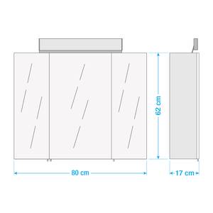 Spiegelschrank Homeline Eiche Hell Dekor - Breite: 80 cm