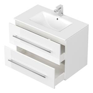 Meuble avec vasque Homeline Blanc brillant - Largeur : 80 cm